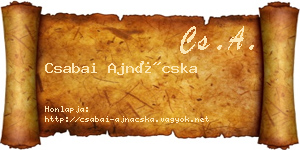 Csabai Ajnácska névjegykártya